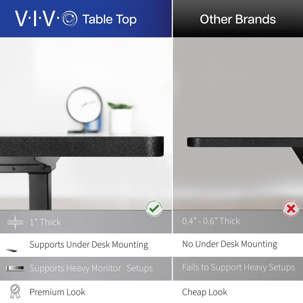 VIVO Universal 71 x 30 inch Solid One-Piece Table Top for Standard and Sit to Stand Height Adjustable Home and Office Desk Frames, Black, DESK-TOP71B