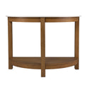 SEI Furniture Chandlen Demilune Wood 41" Console Table, White & Natural