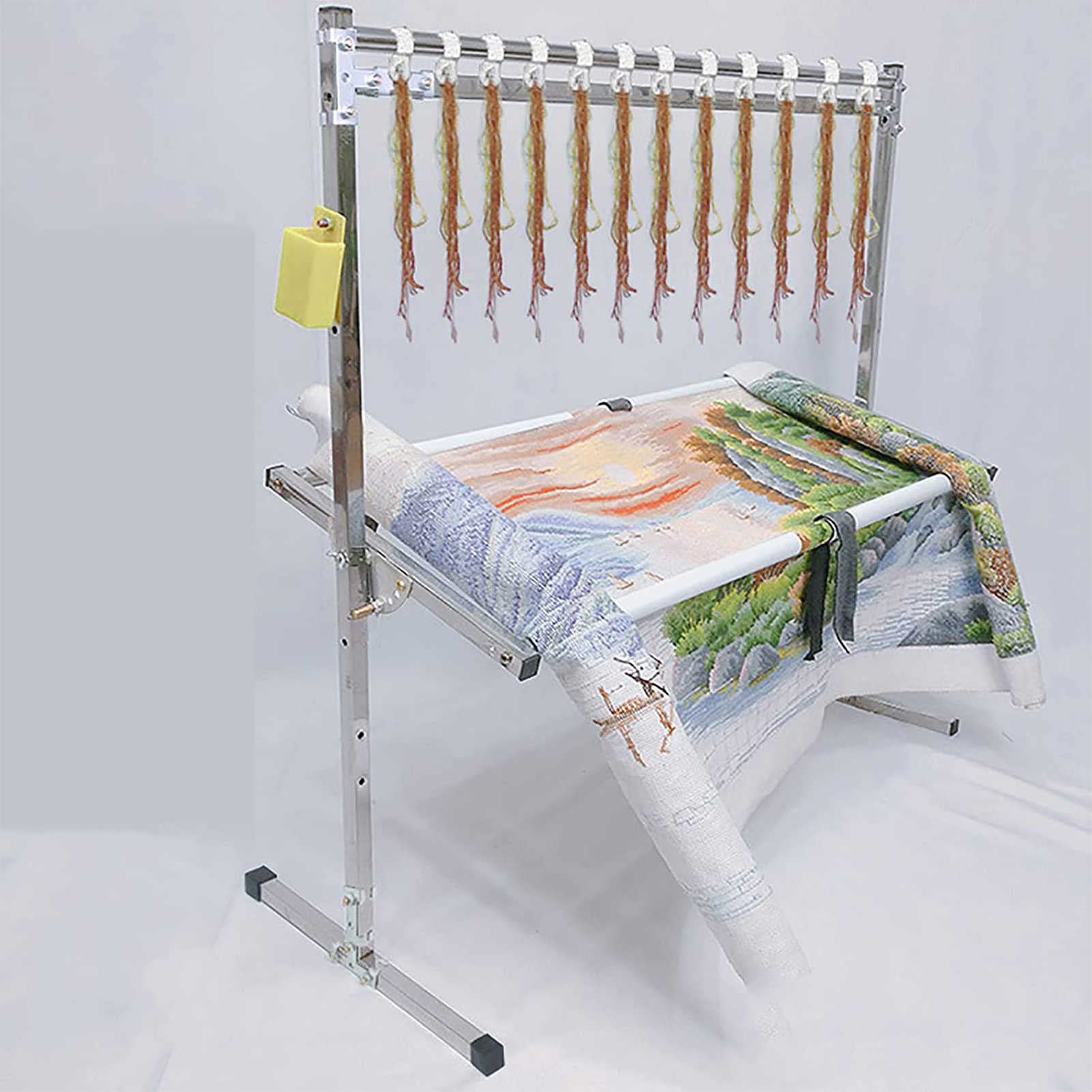 Embroidery Stand, Adjustable Stainless Steel Embroidery Stand for Cross Stitch and Sewing, Ideal Floor Frame and Lap Table for Art and Craft Projects.