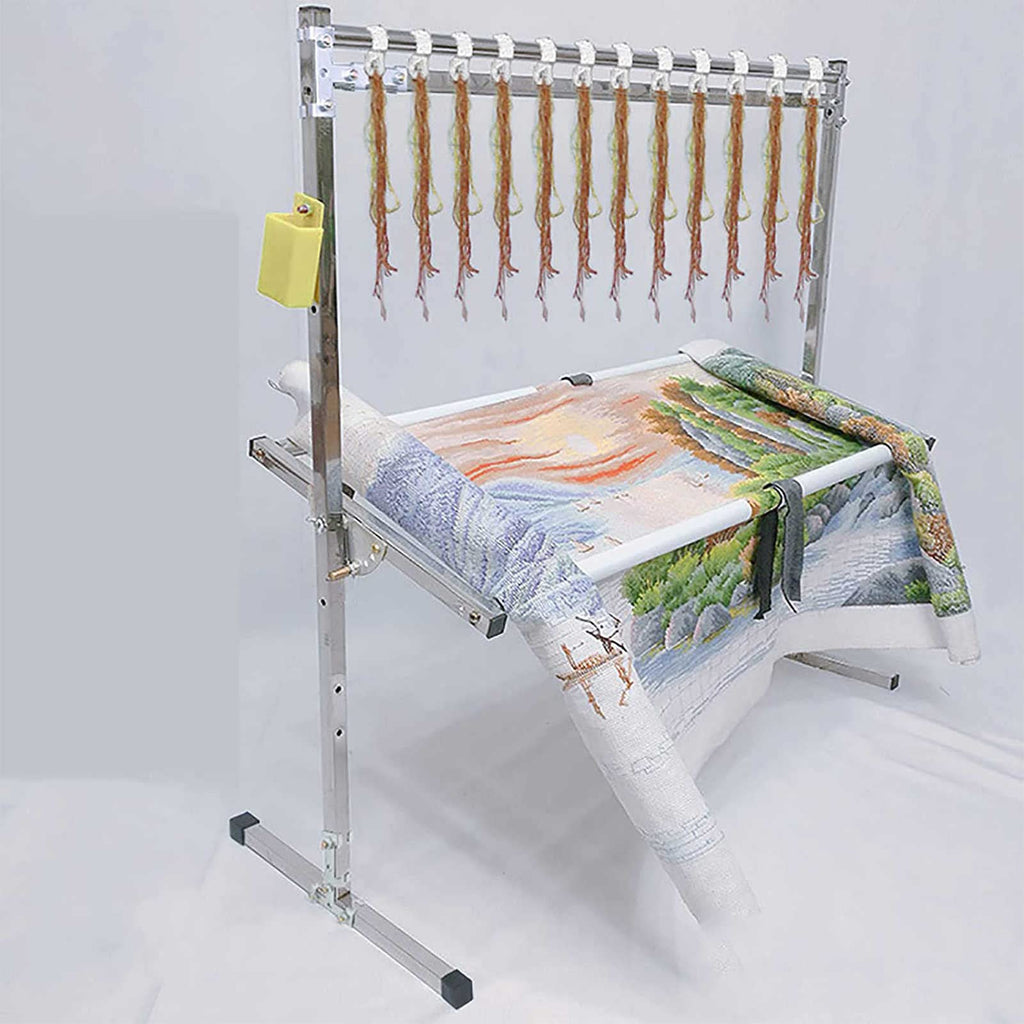 ELUKHT Embroidery Stand, Adjustable Stainless Steel Embroidery Stand for Cross Stitch and Sewing, Ideal Floor Frame and Lap Table for Art and Craft Projects.