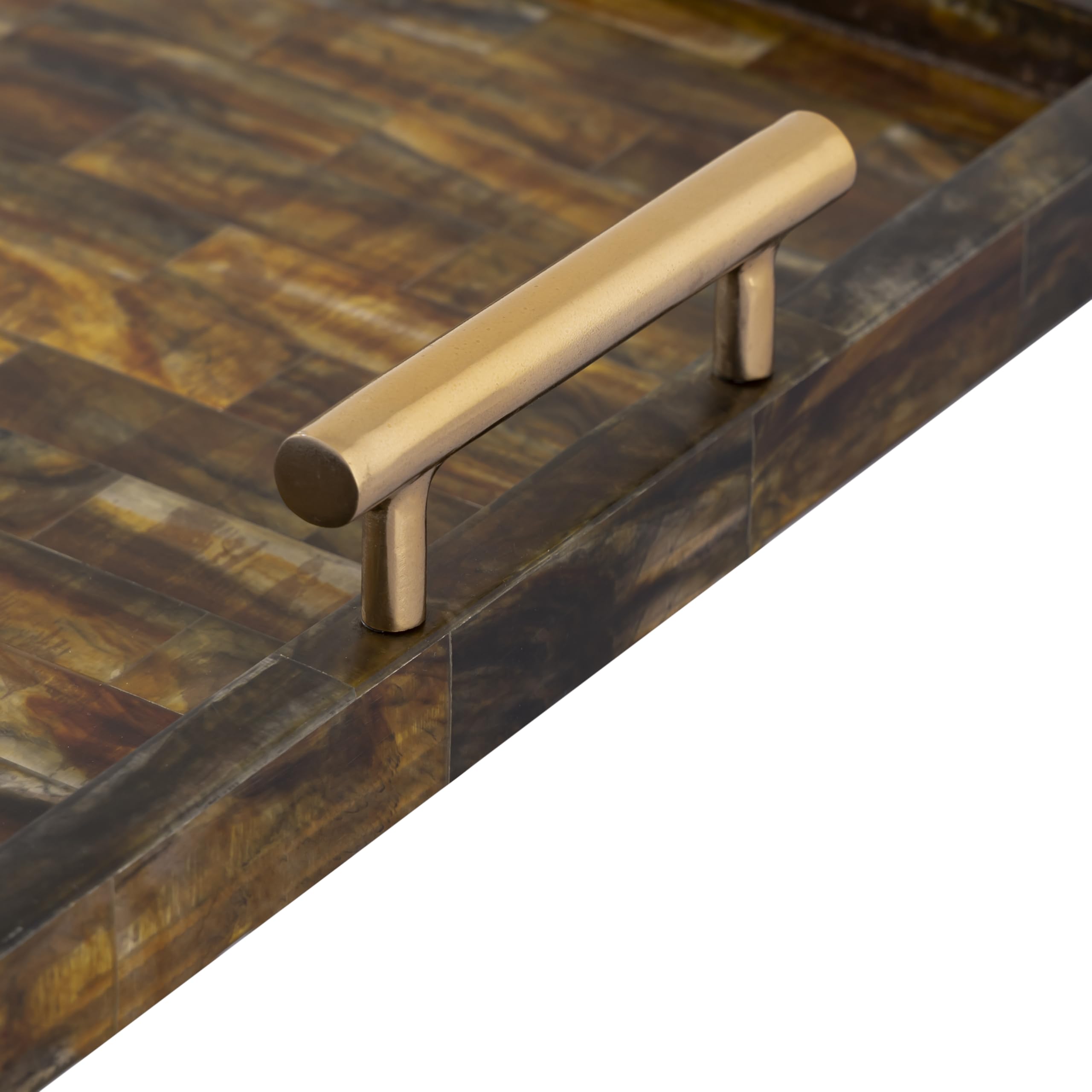 Elk Home Decorative Horn Tray - Brass - Transitional Lodge Style Home Décor