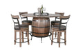 Sunny Designs Round Pub Table with Wine Barrel Set