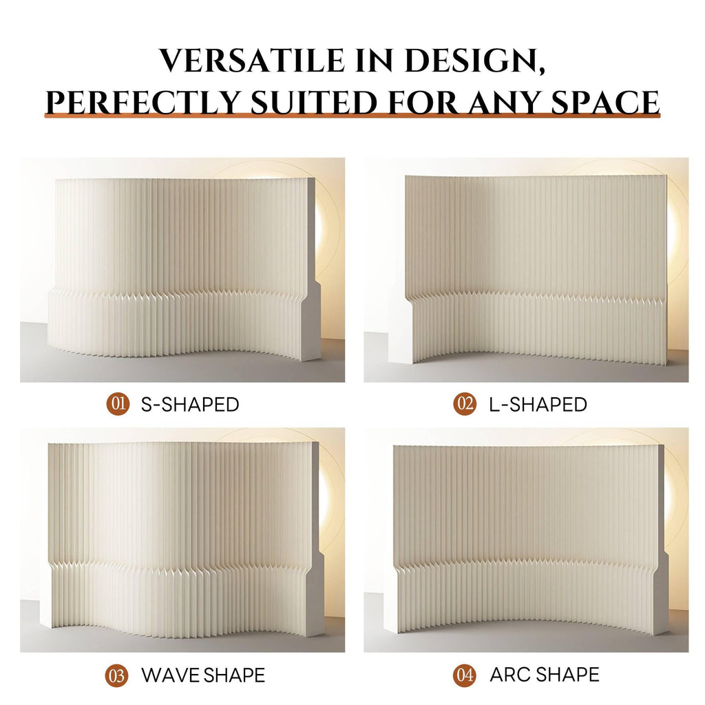 Foldable Paper Room Divider - Portable Privacy Screen for Home Office & Living Room, Freestanding Folding Partition Wall, Easy Setup Room Separation Divider (H78.7in*L157.5in)