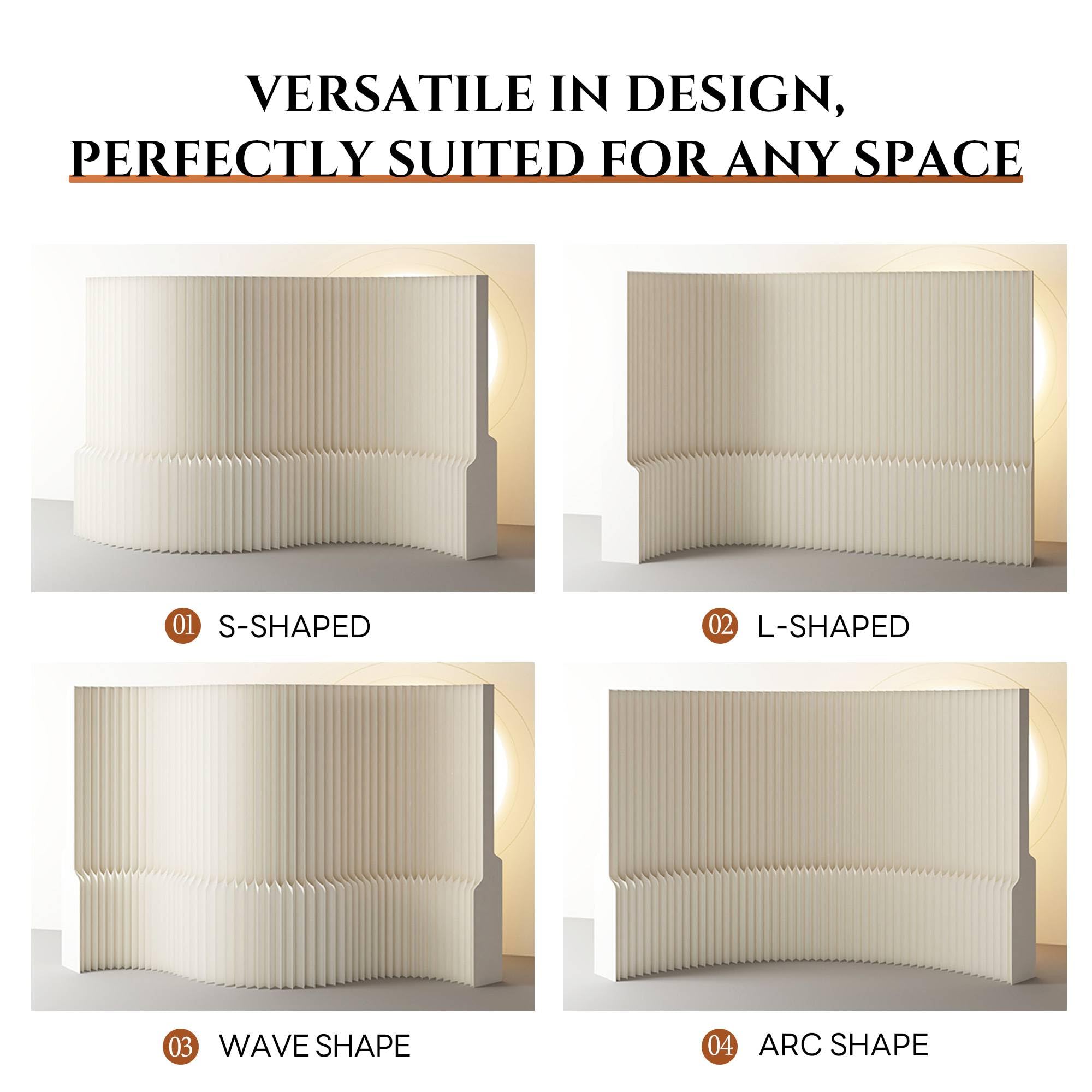 Foldable Room Divider Panel, Honeycomb Structure, Lightweight, Freestanding Privacy Screen for Office, Home, Studio, Temporary Wall Divider for Space Separation (118x10x71in)