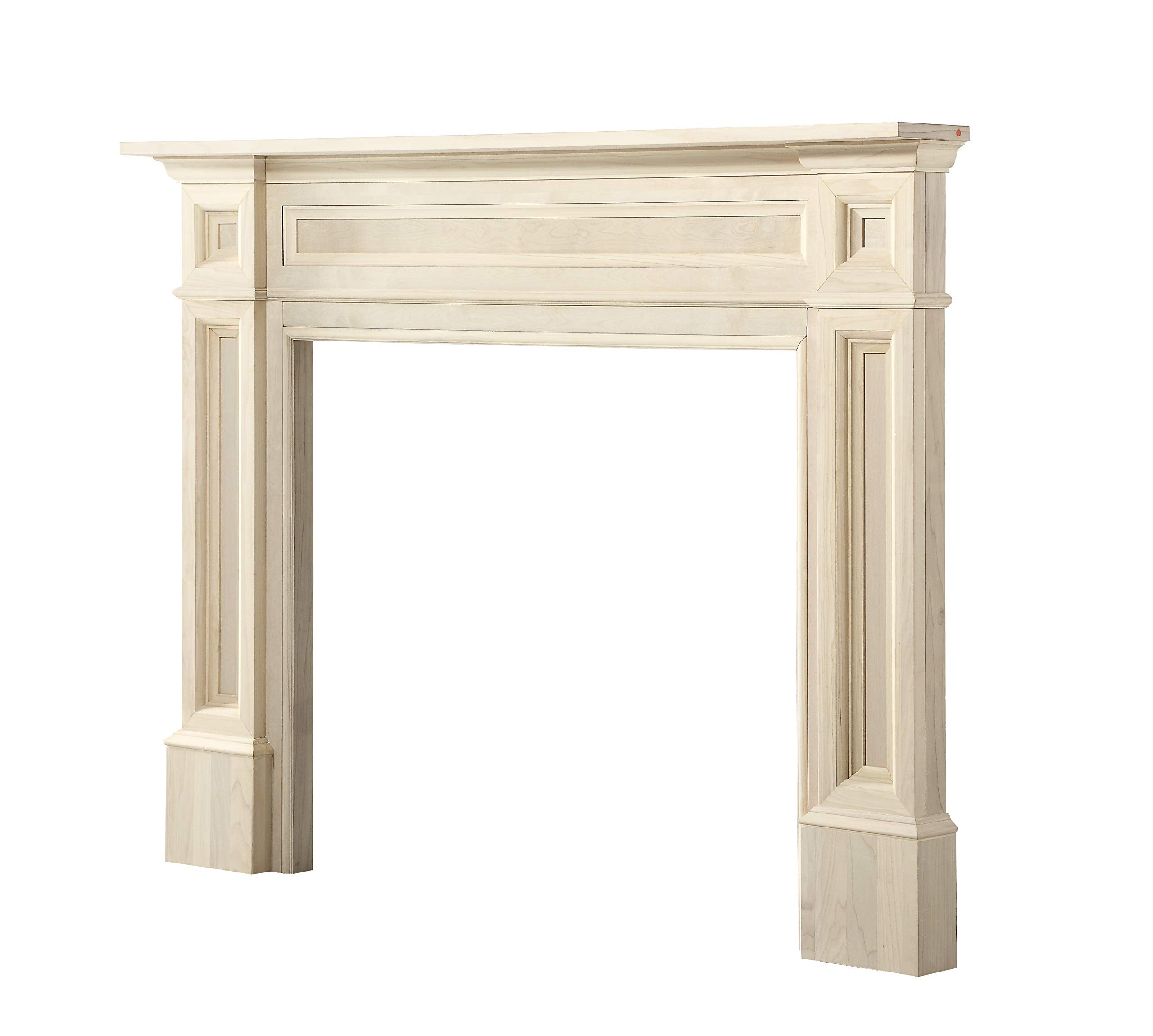 Pearl Mantels ARYB50140 Rich Architectural Quality Wood Mantel Surround, 50"W x 42"H, Unfinished
