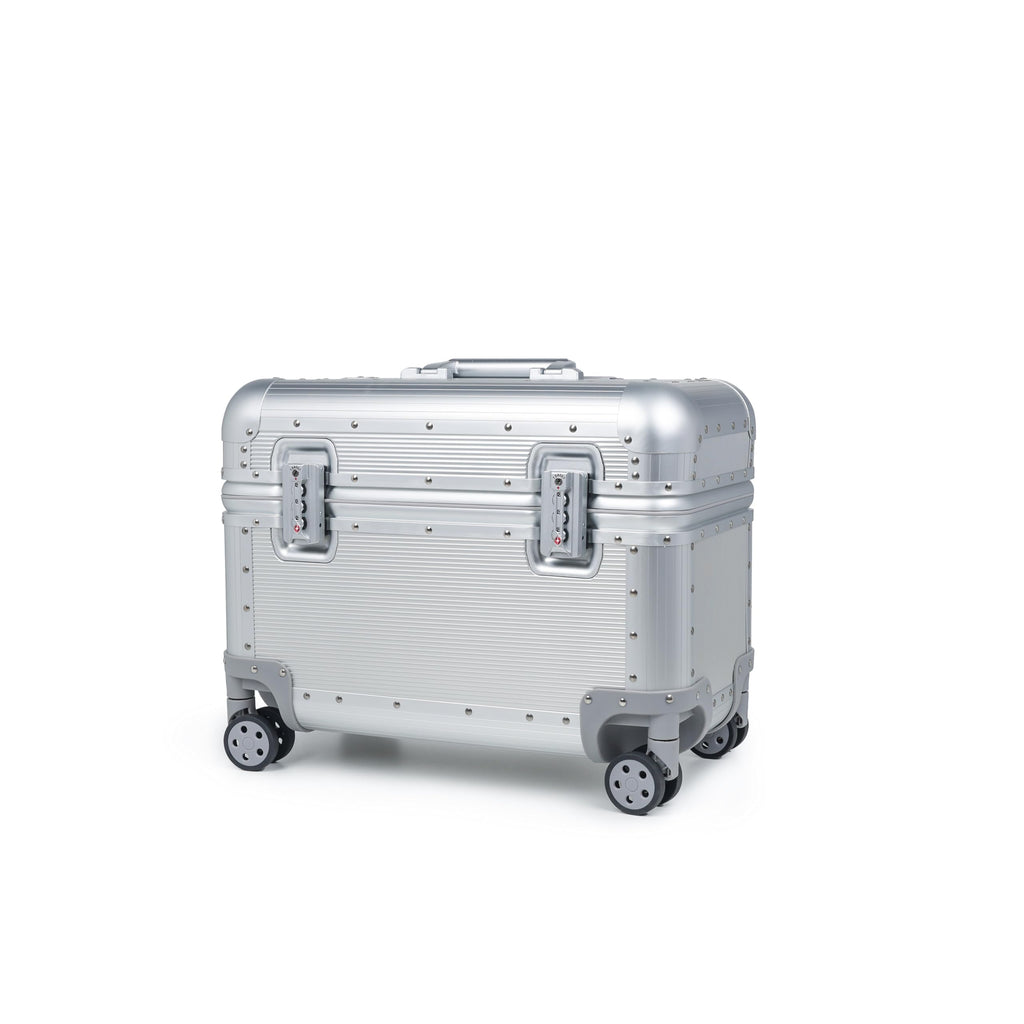 Perle Path All Aluminum Rolling Camera Case, Pilot case, Camera roller bag, Carry on, Hard Shell Photography Equipment suitcase with 4 Wheels and Telescopic Handle (Siver （only luggage)