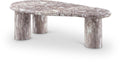 Meridian Furniture 99095Brown-CT Sassari Collection Art Deco Indoor/Outdoor Concrete Coffee Table in Marble Finish, 47.5" W x 24" D x 16" H, Brown
