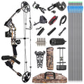 Compound Bow Kit, Hunting & Targeting, Gordon's Limb Made in USA, Draw Weight 19-75 lbs Adjustable, Draw Length 17”-29.5",up to IBO 325FPS Speed, with Archery Hunting Accessories (Right Hand, Camo)