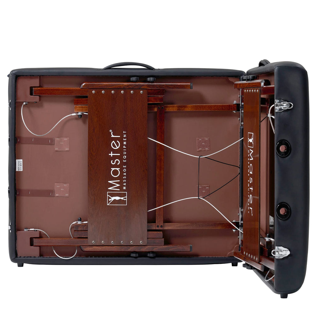 Master Massage 30" Del Ray Pro Portable Massage Table (30" W x 84" L), 750 lbs. Capacity, 3" Cushioning, Black