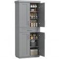 HOMCOM 72" Kitchen Pantry Cabinet, Freestanding Tall Storage Cabinet with 4 Doors, Drawer and 3 Adjustable Shelves for Dining Room, Gray