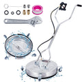 24" Stainless Steel Surface Cleaner for Pressure Washer, 4000 PSI Max Power Washer Attachment with Dual Rotating Nozzles, 4 Wheels, Adjustable Handle for Driveway, Patio, Sidewalk