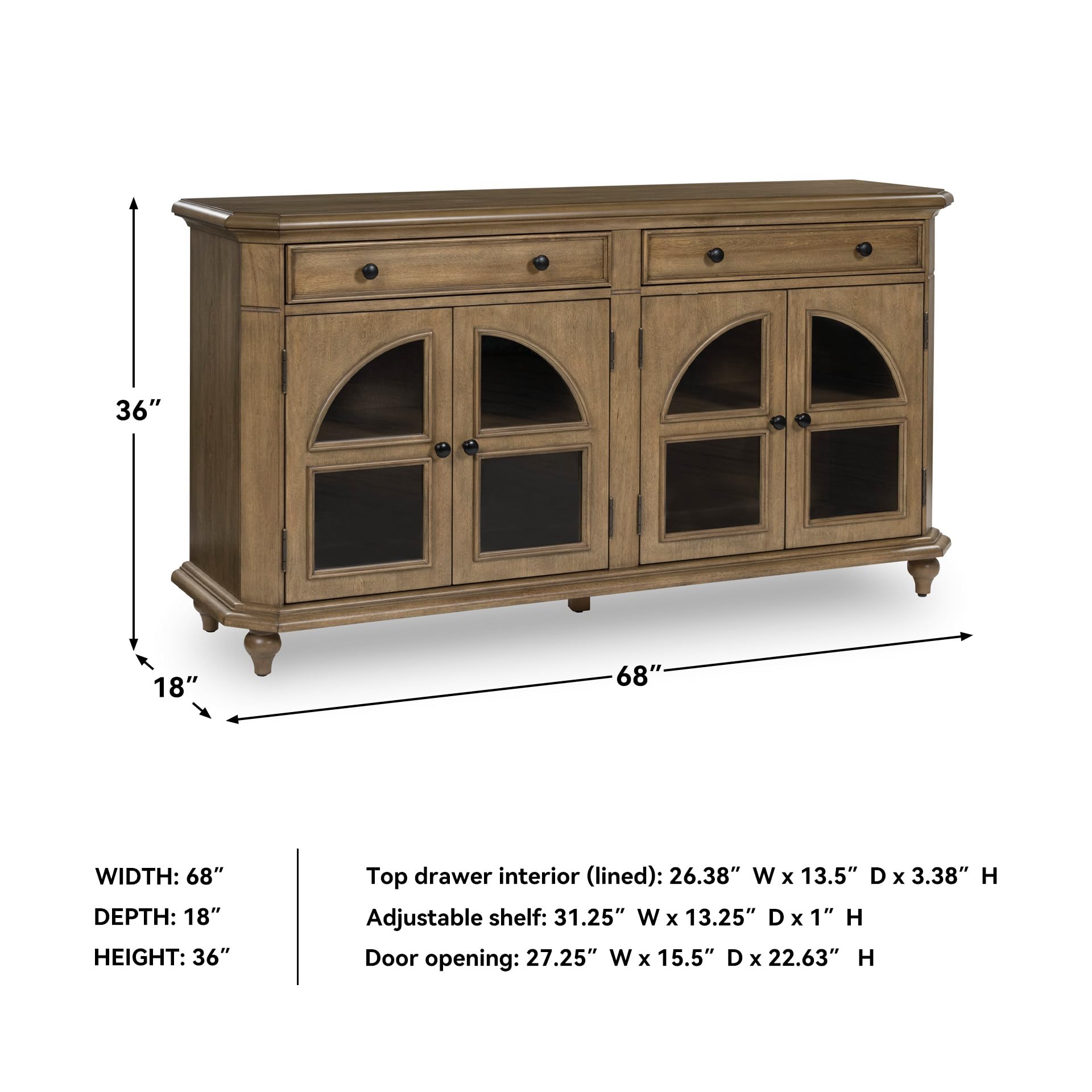 Signature Design by Ashley Barlomore Classic 2-Drawer Accent Cabinet with Adjustable Shelves, Light Brown
