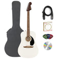 Fender California Redondo Acoustic Guitar - White Bundle with Hard Case, Strap, Strings, Picks, and Austin Bazaar Instructional Video