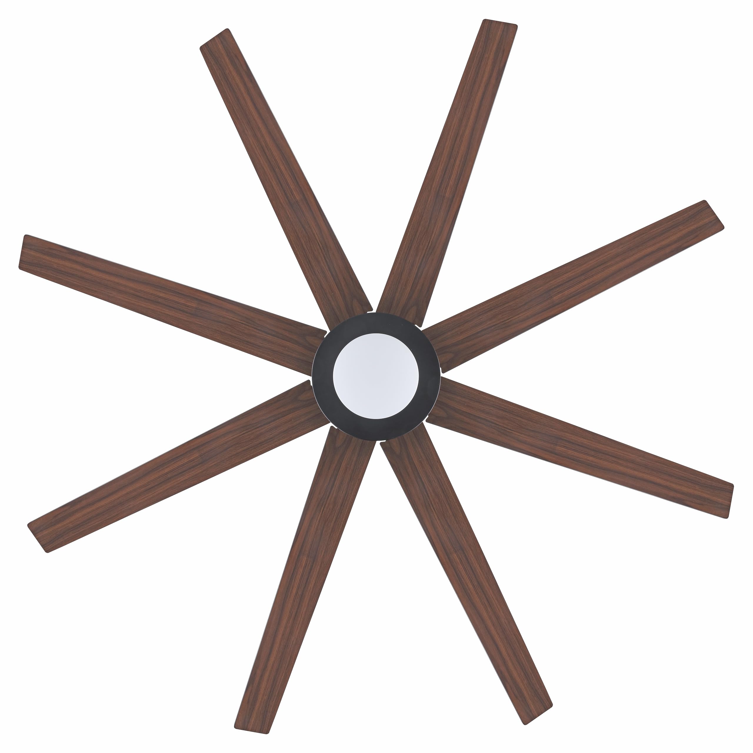 WINGBO 72" Ceiling Fan with Light and Remote Control, 6 Speed Reversible DC Motor, Dimmable LED Light, for Home and Commercial Use, Living Room/Shop/Warehouse Black/Walnut