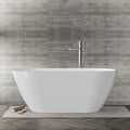 GarveeHome 67 Inch Acrylic Freestanding Bathtub, Deep Soaking Tub with Non-Slip Base, CUPC Certified Free Standing Tub, Chrome Drain Bath Tub, Modern Tub for Bathrooms, White