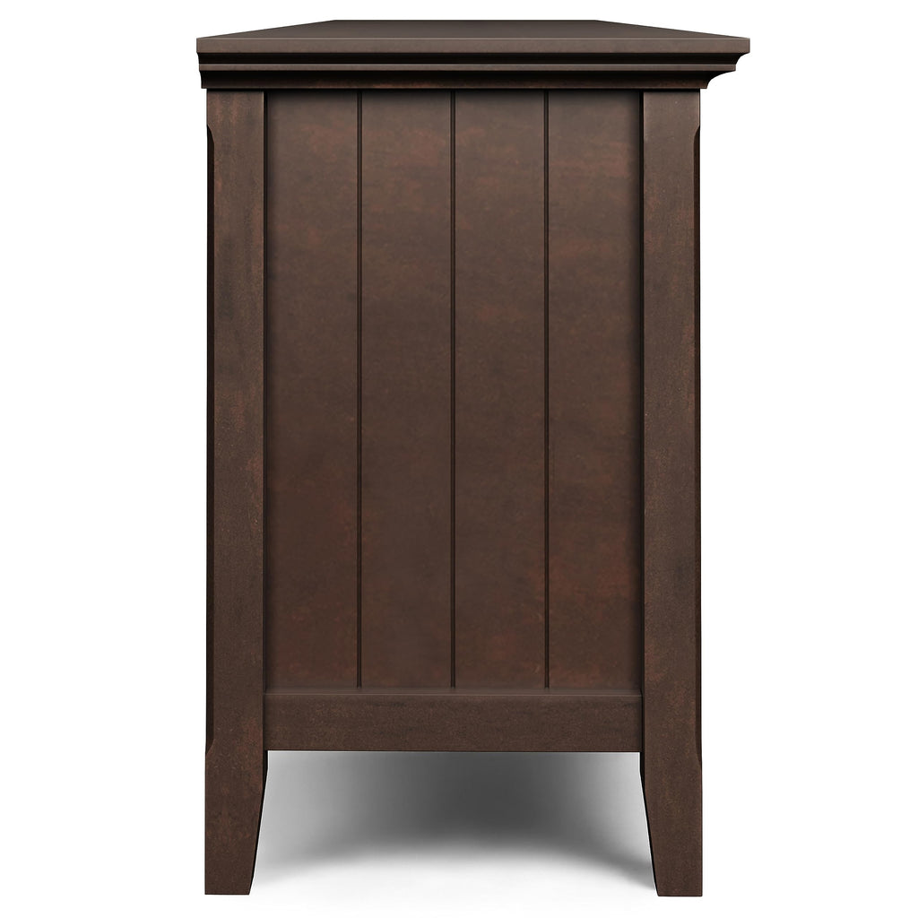 SIMPLIHOME Acadian TV Stand - 60 inch Wide Solid Wood Media Console in Black, Transitional Entertainment Center for Living Room for TVs up to 65 Inches with Glass Cabinets, Drawers and Shelves
