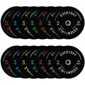 Fitvids Olympic Bumper Plates Set – 2" Weight Plates for Strength Training & Weightlifting – Set: 390 lbs – Black