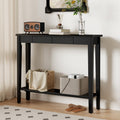 AQIMUELE Wood Console Table with Drawers, Mid Century Modern Console Table Black for Entryway, Living Room, Hall Way.