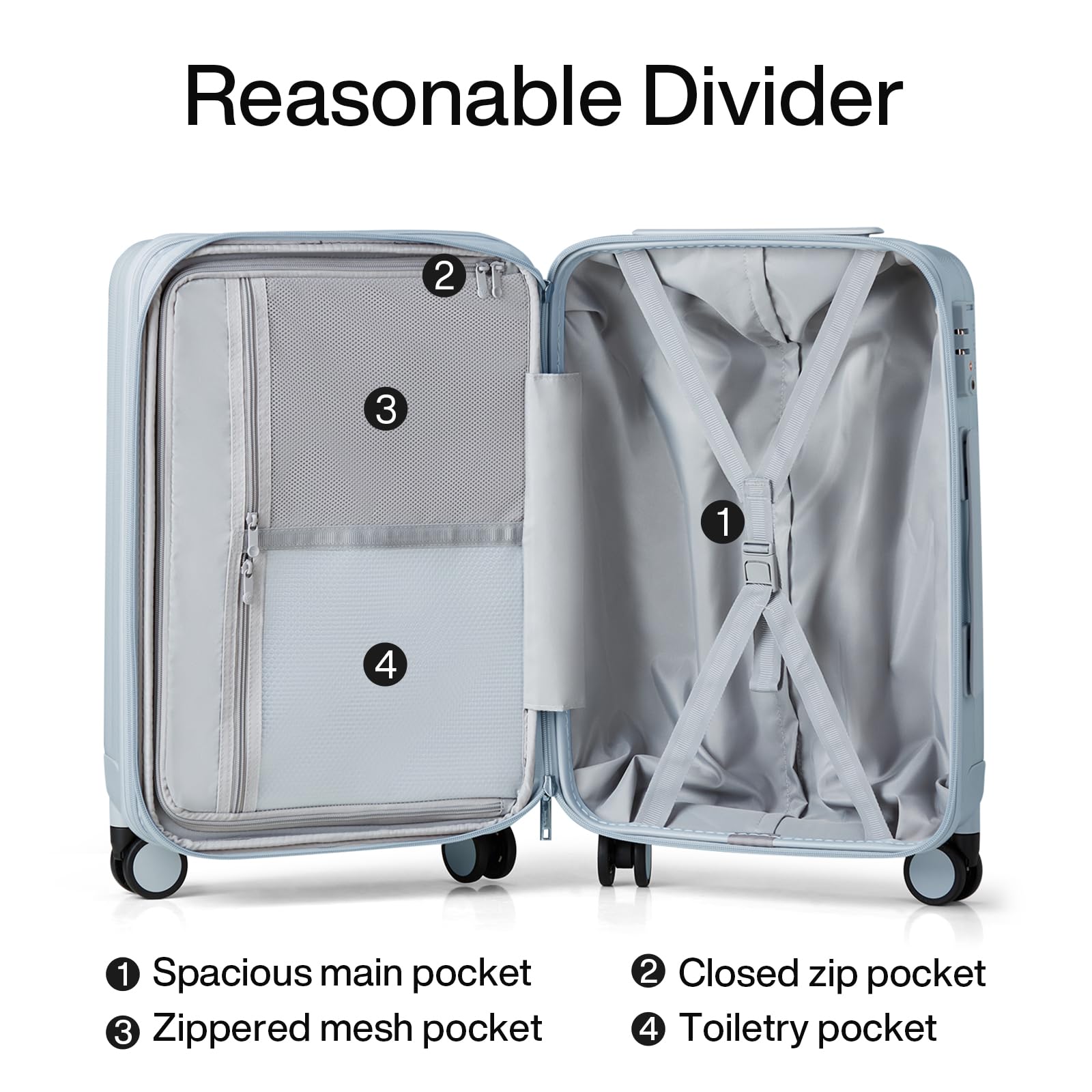 Hanke 29 Inch Expandable Checked Luggage Lightweight PC Hard Shell Luggage Suitcases with Wheels Travel Luggage Rolling Large Suitcase Travel Luggage Bag for Study Abroad.(Gray)