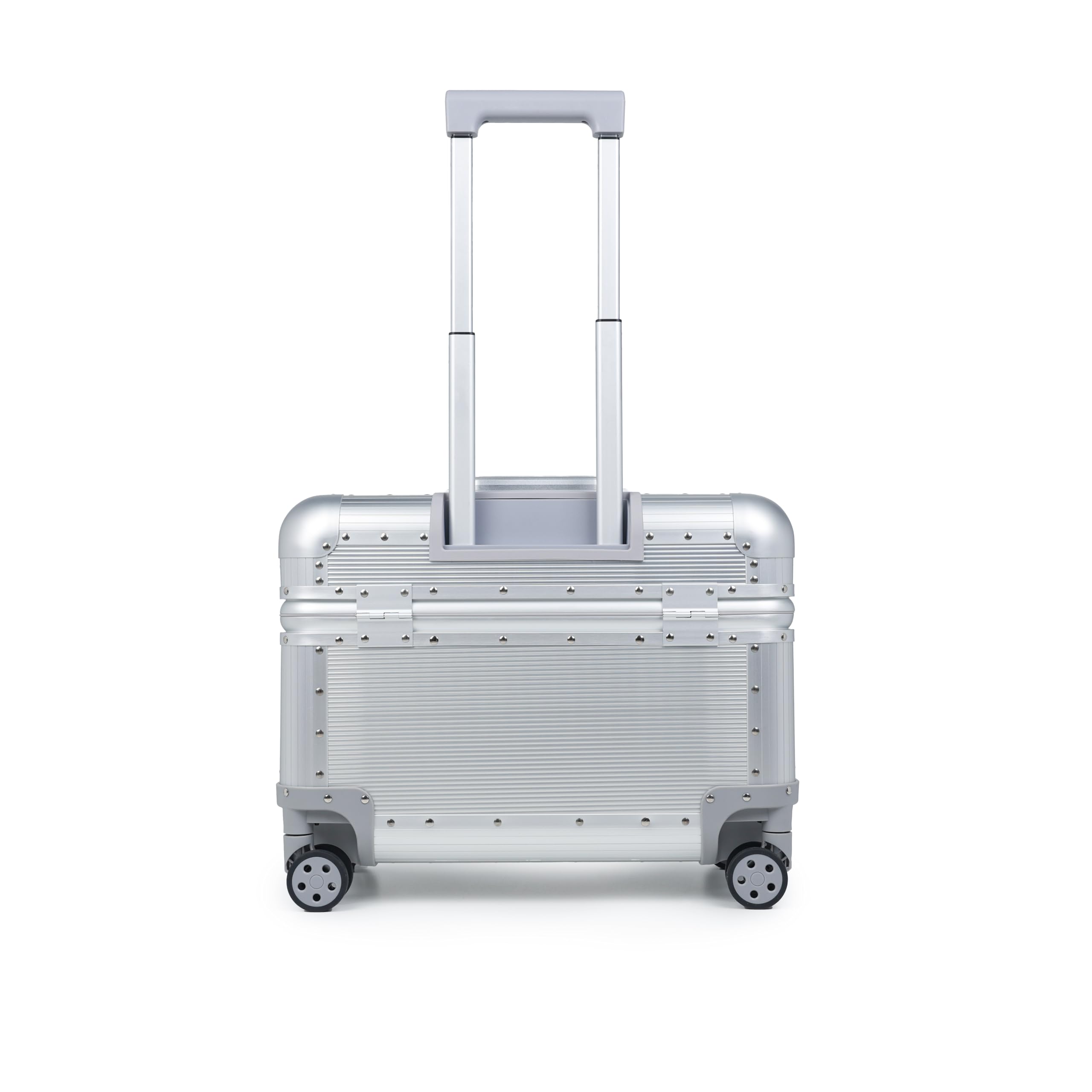 Perle Path All Aluminum Rolling Camera Case, Pilot case, Camera roller bag, Carry on, Hard Shell Photography Equipment suitcase with 4 Wheels and Telescopic Handle (Silver(with camera bag inside))