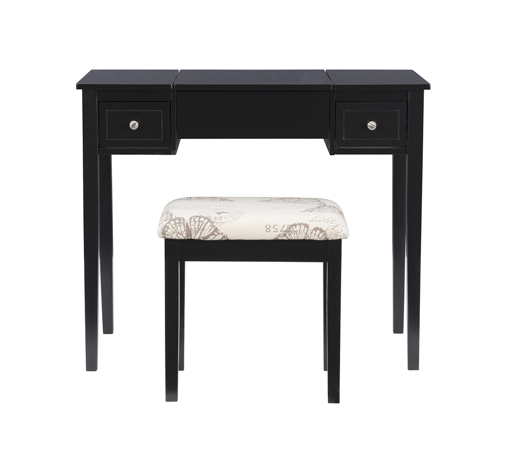 Linon Vanity Set, Black