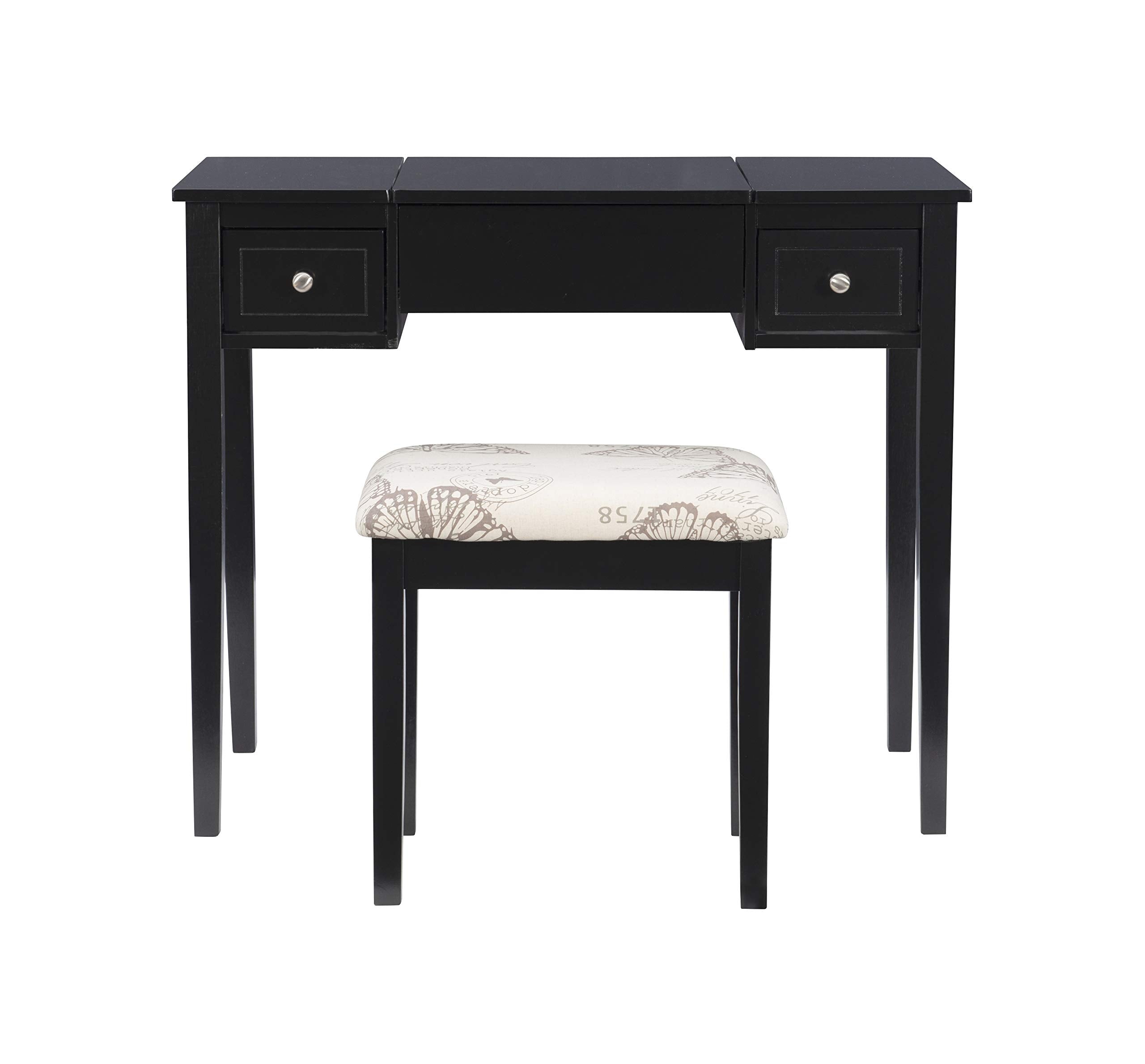 Linon Vanity Set, Black