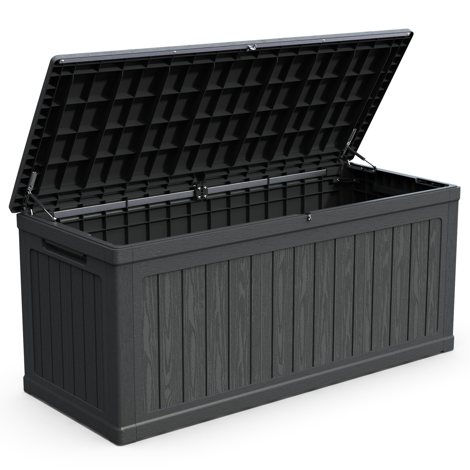BLUECC Outdoor Deck Box Waterproof, Extra Large Plastic Patio Storage Cabinet with Lockable Black 68"*32"*34"