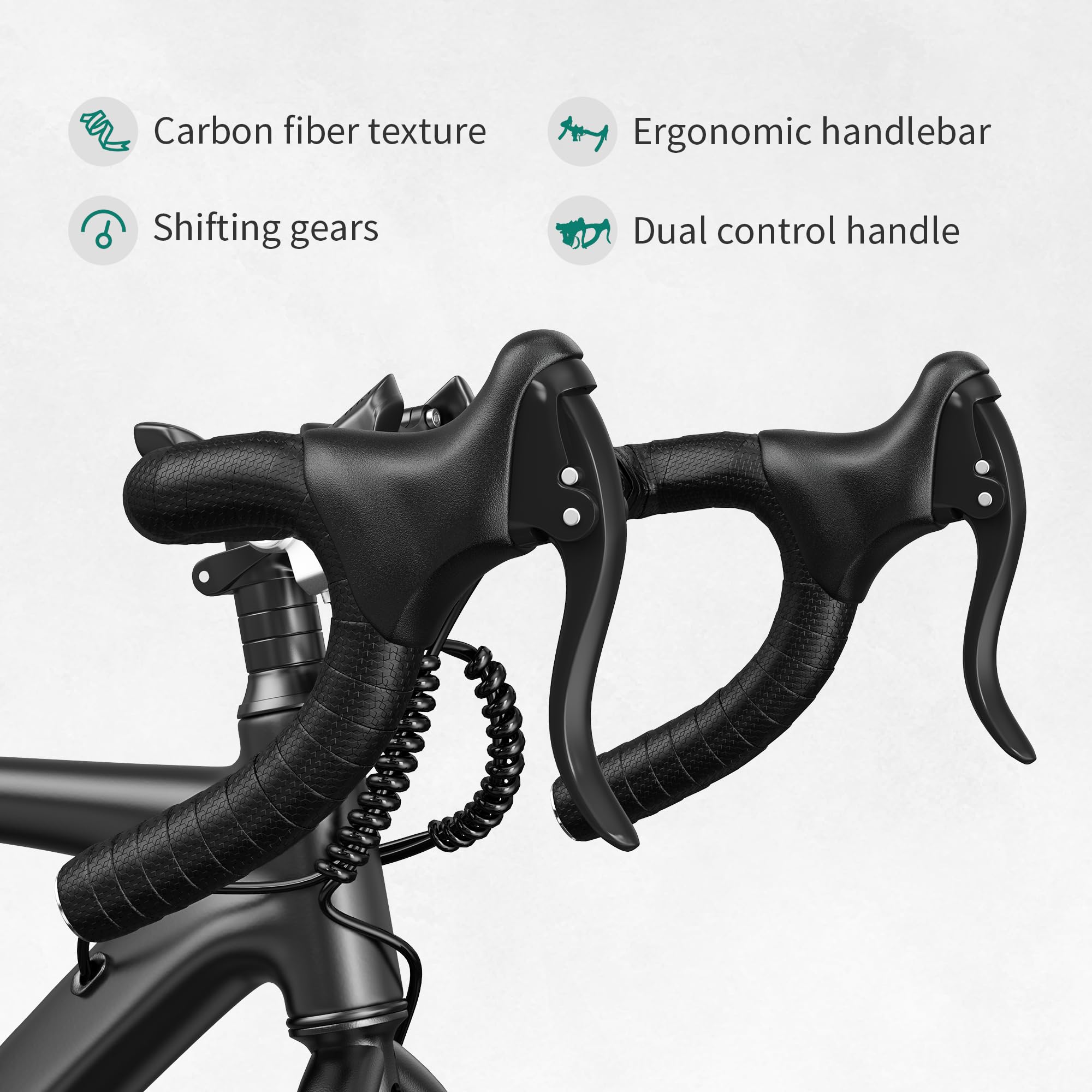 YITAHOME 700C Road Bike, 21 Speed Commuter Bicycle for Men Women, Lightweight Aluminum Frame Racing Bike, Adult Bicycle with Dual Disc Brake