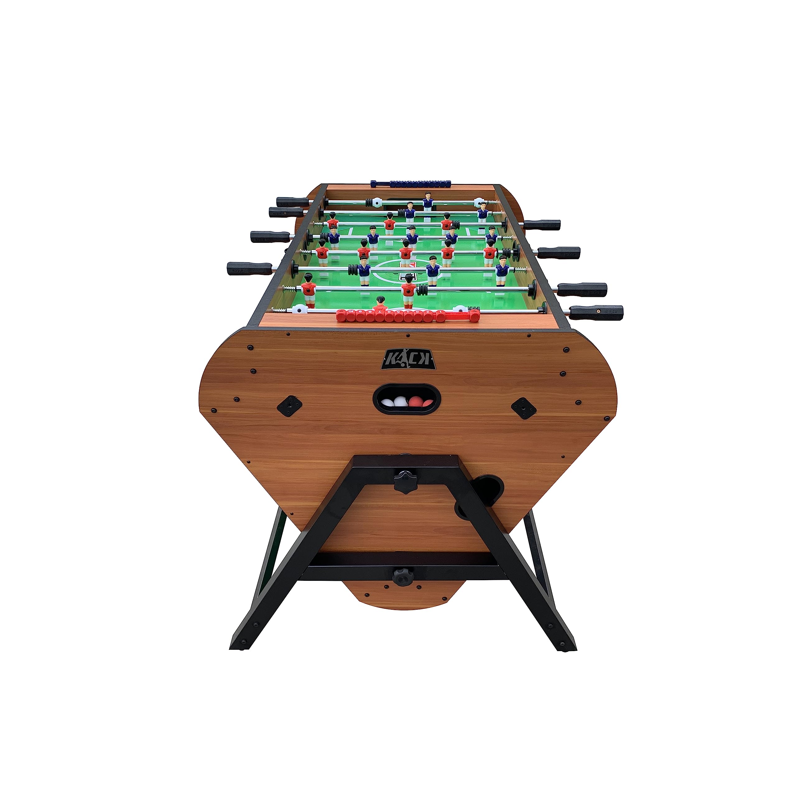 KICK Triplex 55″ Telescopic Rods 3-in-1 Swivel Multi Game Table (Brown) – Foosball, Pool/Billiards & Air Hockey