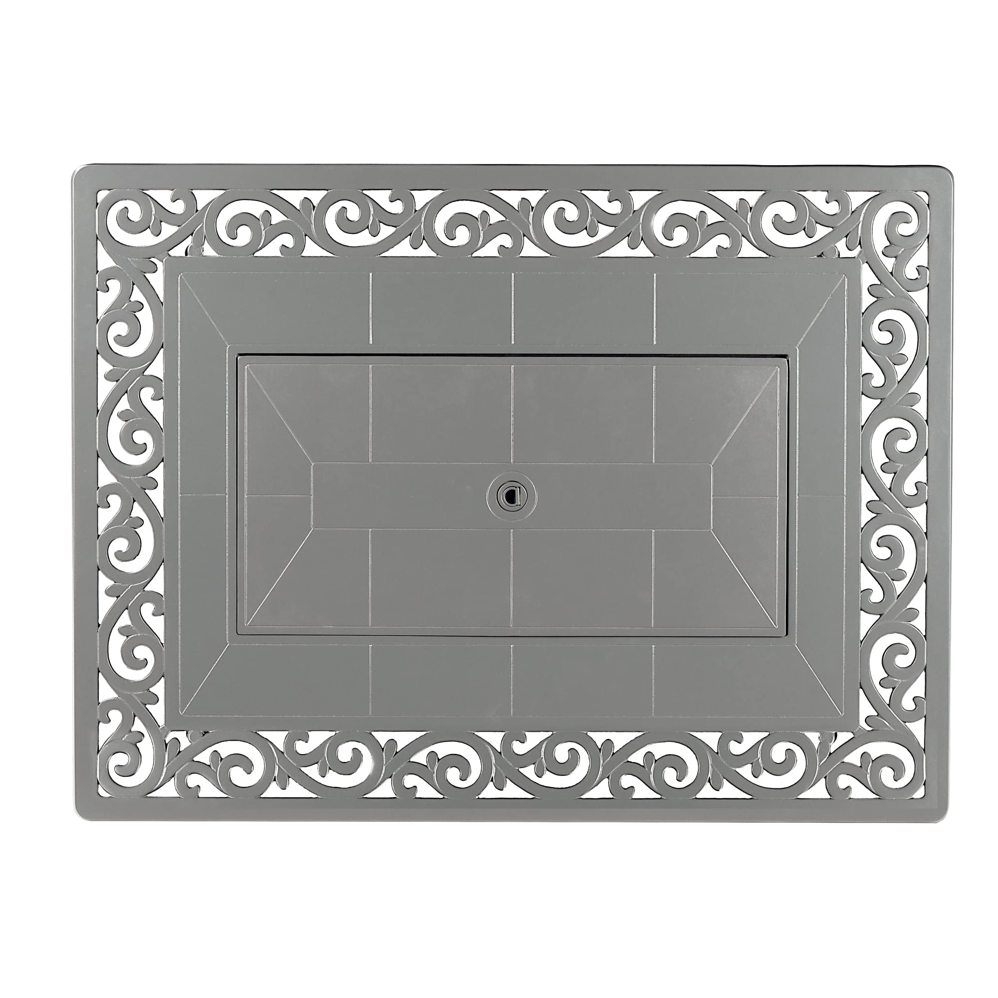 Oakland Living Rectangular 48 in. x 36 in. Aluminum Propane Fire Pit Table, Glass Beads, Two Covers, Lid, 57,000 BTUs in Grey Finish