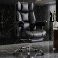 Efomao Big and Tall Office Chair 400lbs - Heavy Duty Reclining Desk Chair with Footrest, Spacious High Back PU Leather Executive Chair, Double-Layer Spring Support, Black