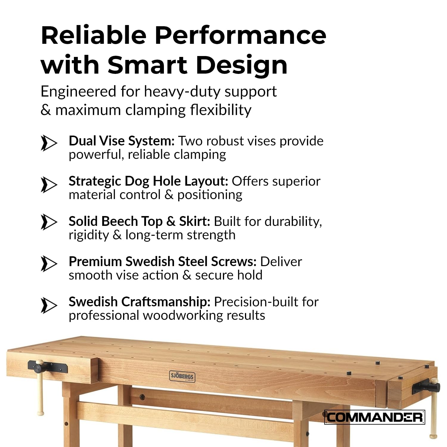 Sjobergs Scandi Plus 1825 Beech Wood Workbench (SJO-33279)