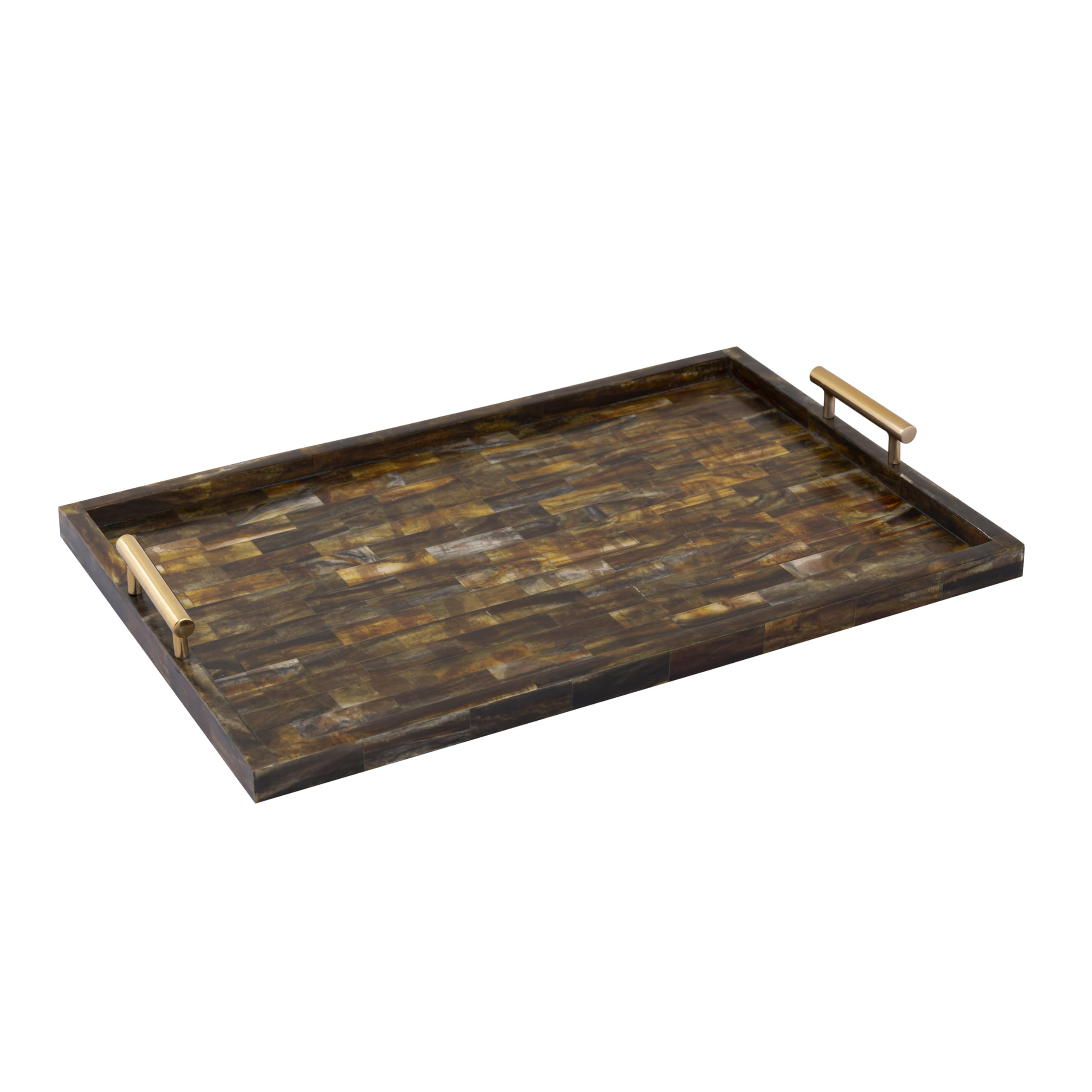 Elk Home Decorative Horn Tray - Brass - Transitional Lodge Style Home Décor