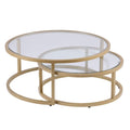 SEI Furniture Evelyn Glam Nesting Coffee Table 2-pc Set, Gold