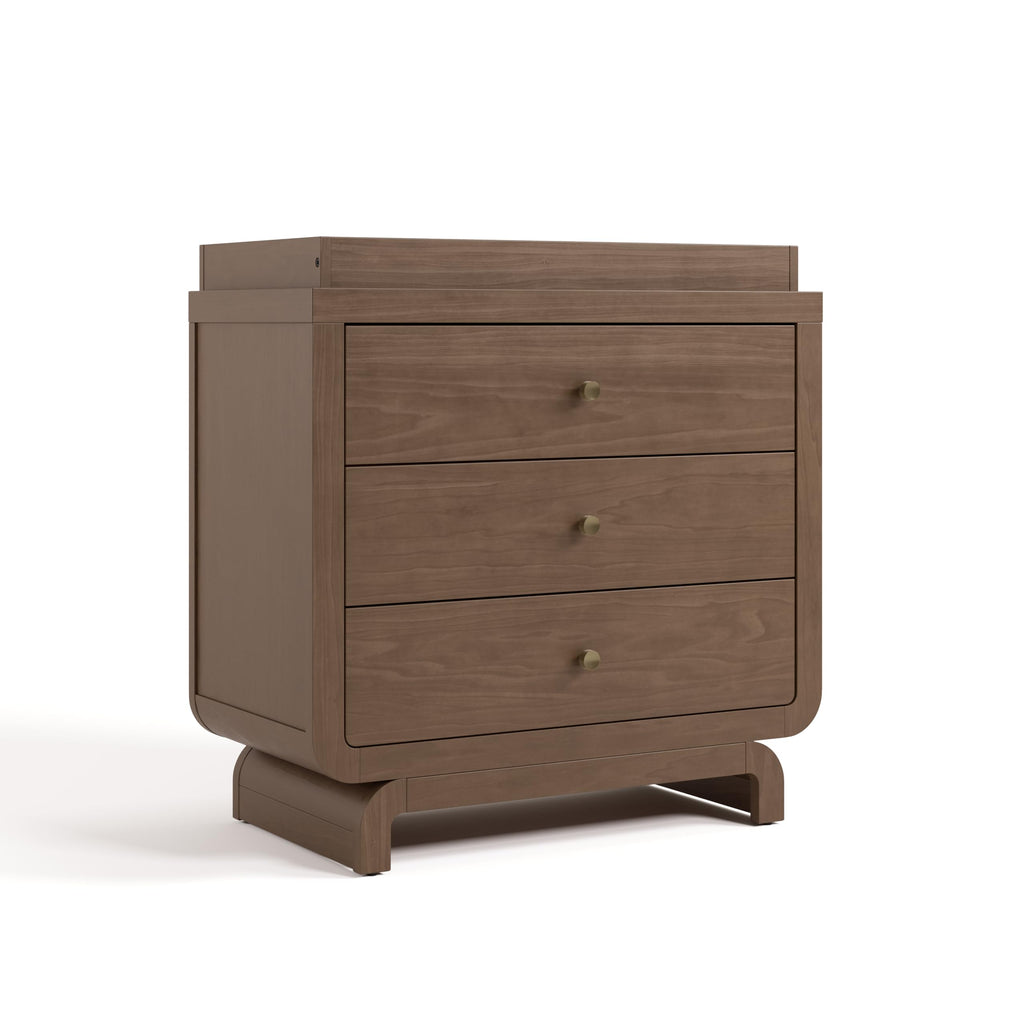 Storkcraft Santorini 3 Drawer Chest with Changing Topper (Hazelnut) – GREENGUARD Gold Certified, Award-Winning Premium Wood Dresser for Baby & Kids Bedroom with Interlocking Drawer System