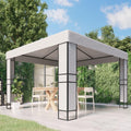 White 10x10 Outdoor Gazebo, 100% Polyester with PA Coating, Powder-Coated Steel Frame, Pop Up Canopy Tent for Patio, Garden, Events Lawn Structures