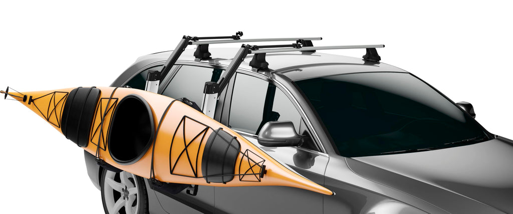 Thule Hullavator Pro kayak roof rack mount NEW - Lift-assisted kayak rack - 40 lbs of weight assistance - Waist high watercraft carrier - Corrosion-resistant cradles - Bow and stern tie-downs included