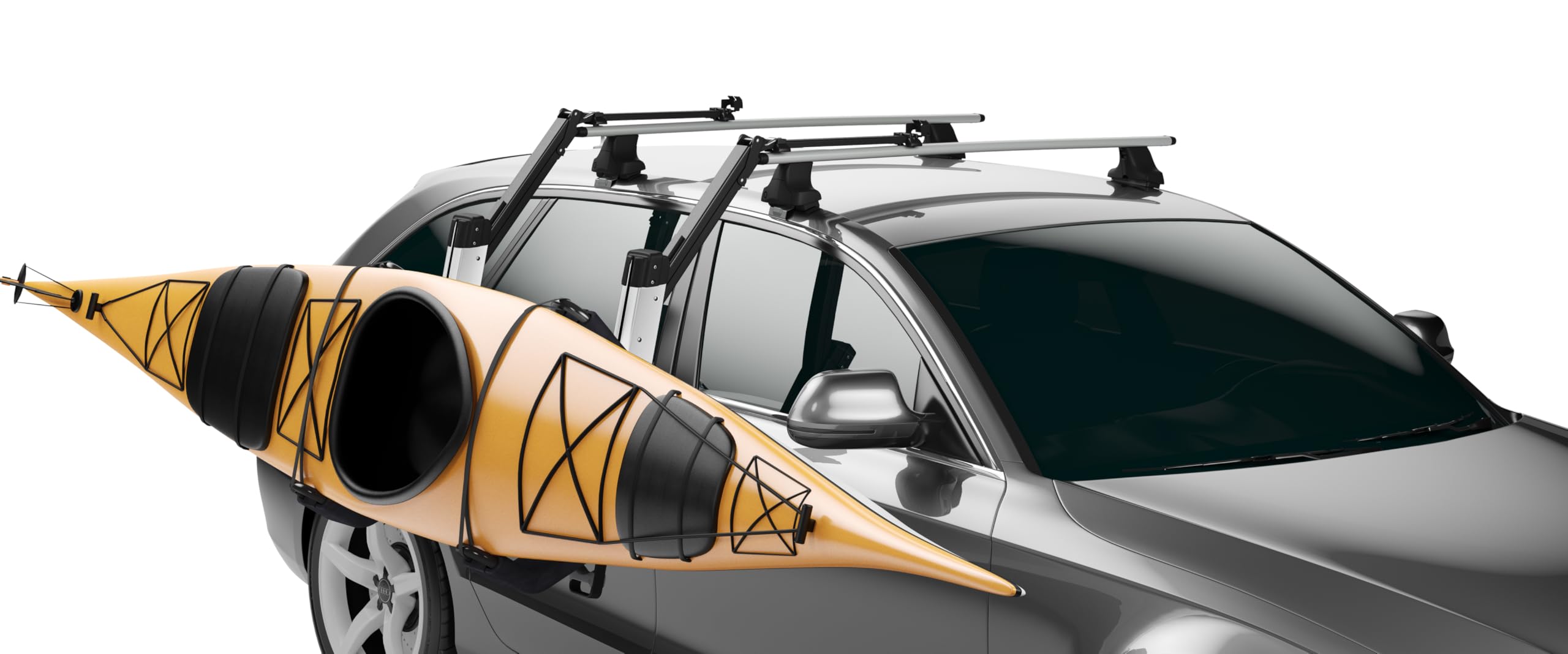Thule Hullavator Pro kayak roof rack mount NEW - Lift-assisted kayak rack - 40 lbs of weight assistance - Waist high watercraft carrier - Corrosion-resistant cradles - Bow and stern tie-downs included