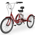 Slsy Adult Tricycle 7 Speed, 20/24/26 Inch Step-Through 3 Wheel Bike for Adults with Large Shopping Basket, 350 lb Capacity Adult Trike for Seniors, Women and Men