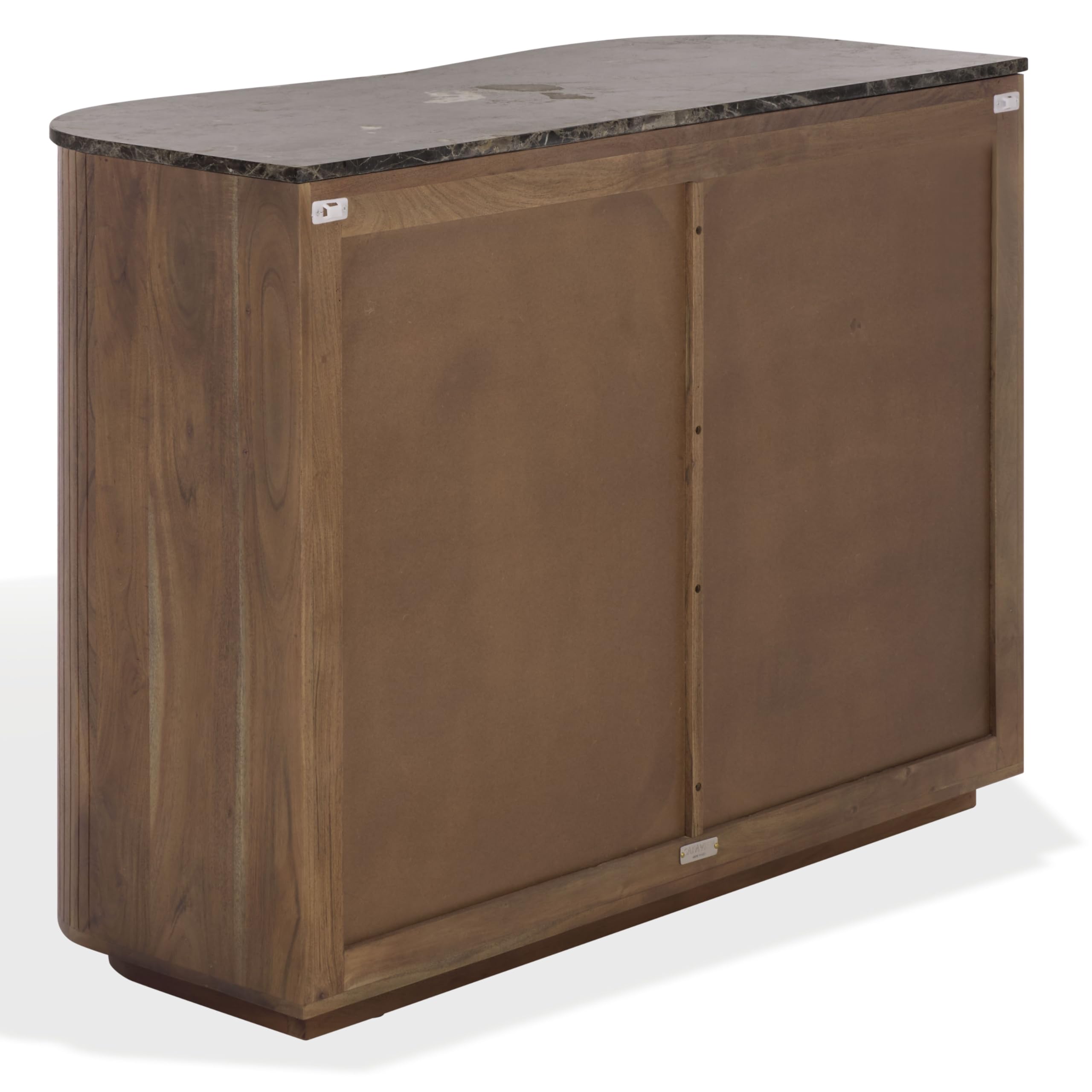 SAFAVIEH Couture Collection – Jamilah Brown 2-Door 2-Shelf Marble Top Chest, Fully Assembled (SFV5775A)
