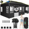 COBIZI 10x20 Pop Up Canopy Tent, Outdoor Party Tent with 6 Sidewall One Push Setup Glow, 3 Adjustable Height Air Vent Waterproof UPF50+, Bag, 4 Sandbag, 6 Stake, 12 Rope for Beach, Commercial