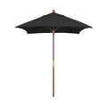 California Umbrella 6' Sq Wooden Market Umbrella, Push Open Pin Stop , Sunbrella Black (Model: MARE604-5408)