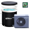 GRAT 1.5HP Cold Plunge Chiller 88 Gallon Ice Bath Tub, 10500BTU Portable WiFi Cold Water Immersion Tub, Water Treatment Kit, Wheels & Backpack for Athletes, Home Gym & Outdoor Use, Cools to 36°F