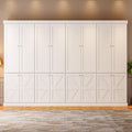 ivaniti 70.8" Tall Farmhouse Kitchen Pantry Cabinet with Doors, Modular Storage Cabinet with 4-Tier Adjustable Shelves, White, Wooden Hutch for Kitchen, Living Room, Set of 4