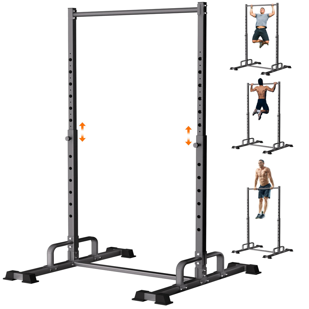 HWOOUSA Pull Up Station, Adjustable Pull Up Bar Free Standing Power Racks, Multifunctional Heavy Duty Steel Pull Up Tower, For 2×2" with 1″ Hole Size Squat Rack Accessories, Support 600 LBS Capacity