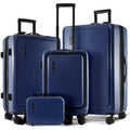 TRAVELARIM Navy Hardshell Luggage Sets 4 Piece, Durable Suitcase Set, Travel Luggage Set with Integrated TSA Lock, 360° Spinner Wheels, Expandable Medium and Large Checked Suitcase, 20/24/28 Inch