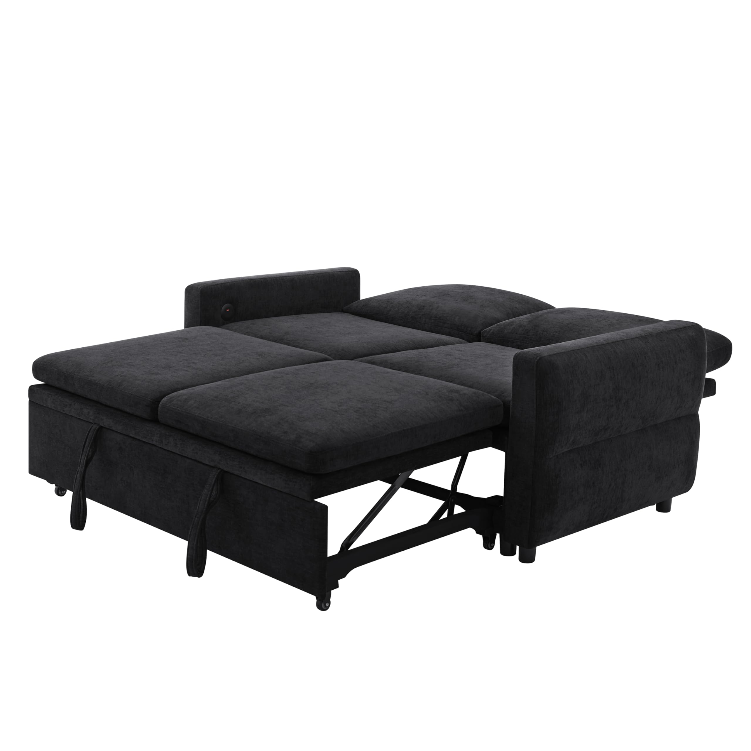 Eafurn 3 in 1 Convertible Sofa Bed Pull Out Sleeper Couch Bed - Modern Futon Loveseat Sleeper Sofa with Adjustable Reclining Backrest & USB Ports for Living Room, Chenille Fabric