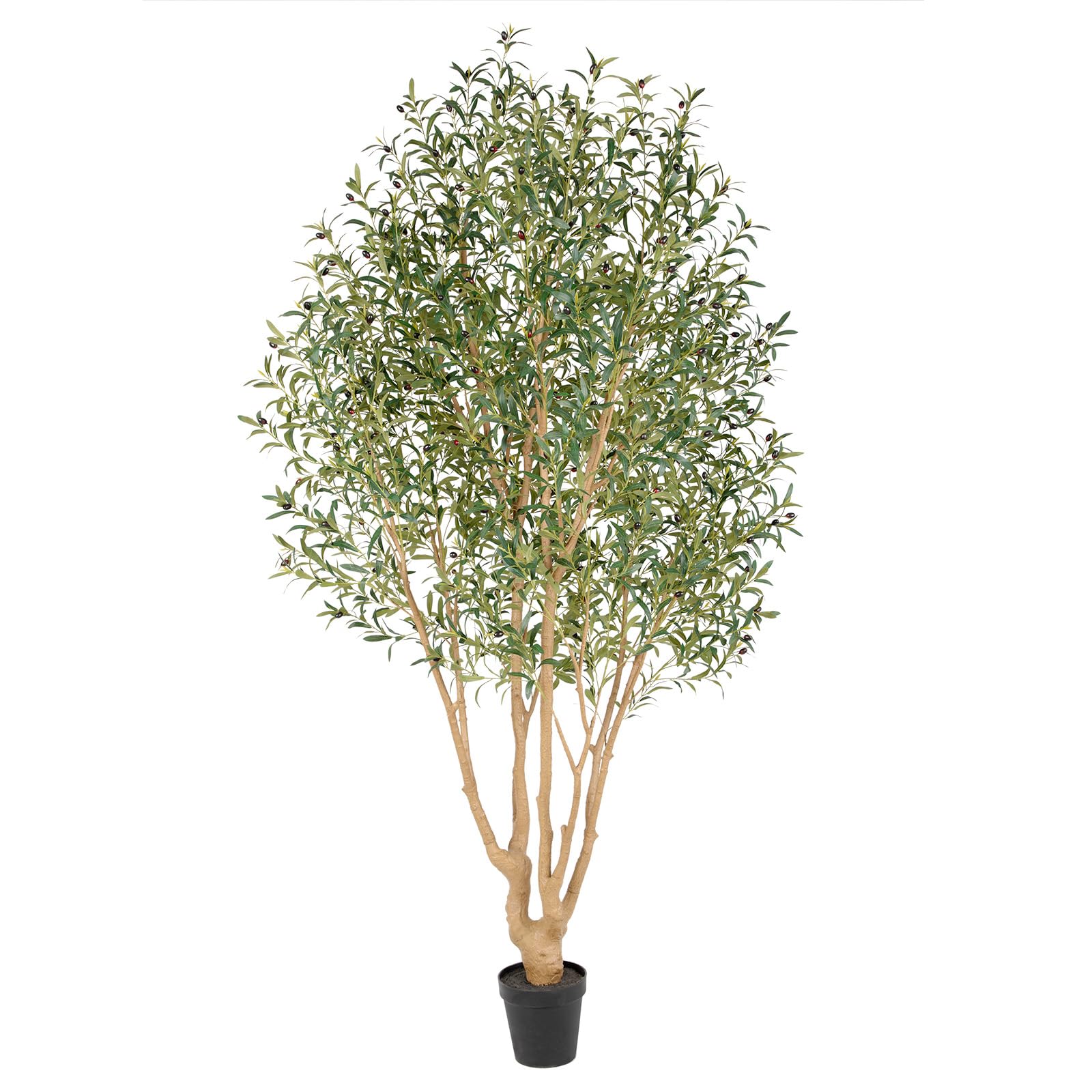 Nafresh Majestic Faux Olive Tree 9ft – Artificial Olive Tree Indoor & Outdoor with Lifelike Leaves & Textured Branches for Living Room, Office, Entryway,Patio