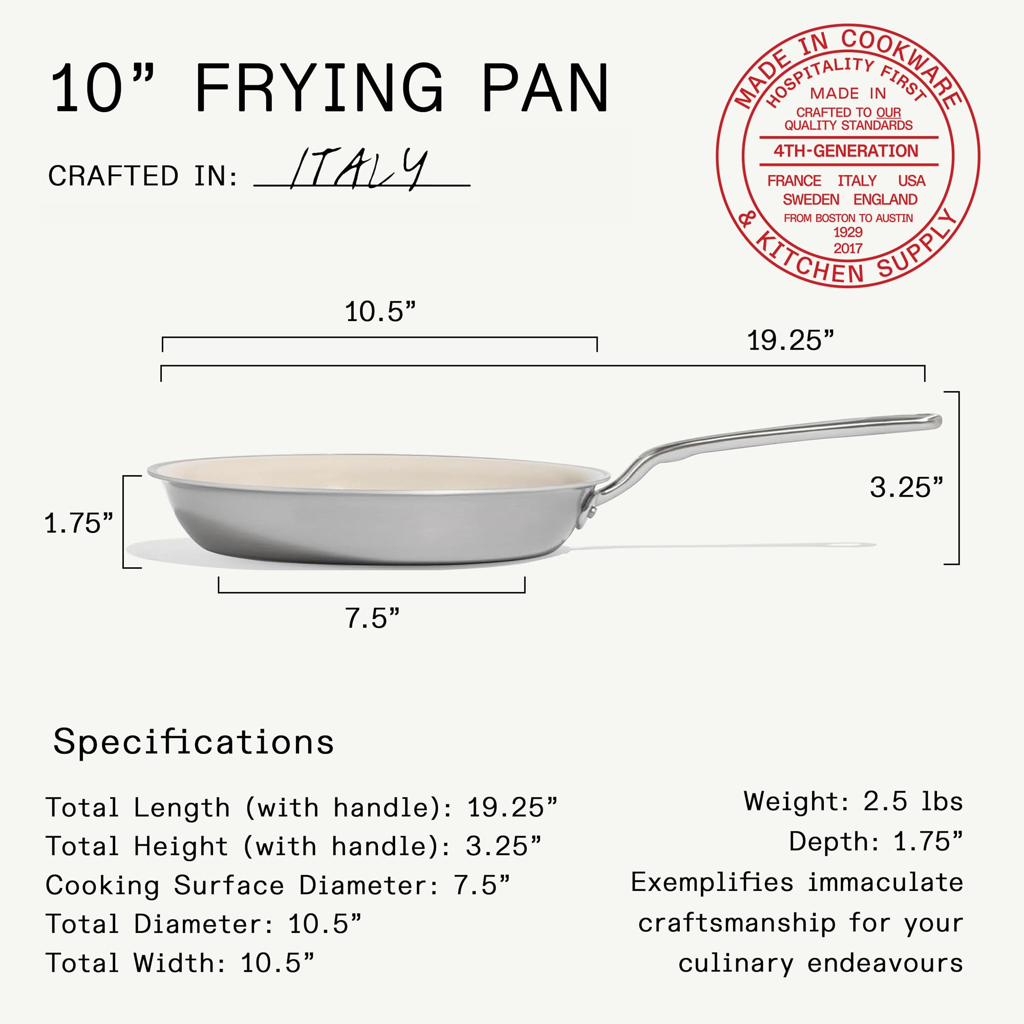 Made In Cookware | 7-Piece Ceramic Non Stick Pot and Pan Set (Stainless Handle) | 5-Ply Stainless Clad | Professional Cookware | Crafted in Italy | Induction Compatible