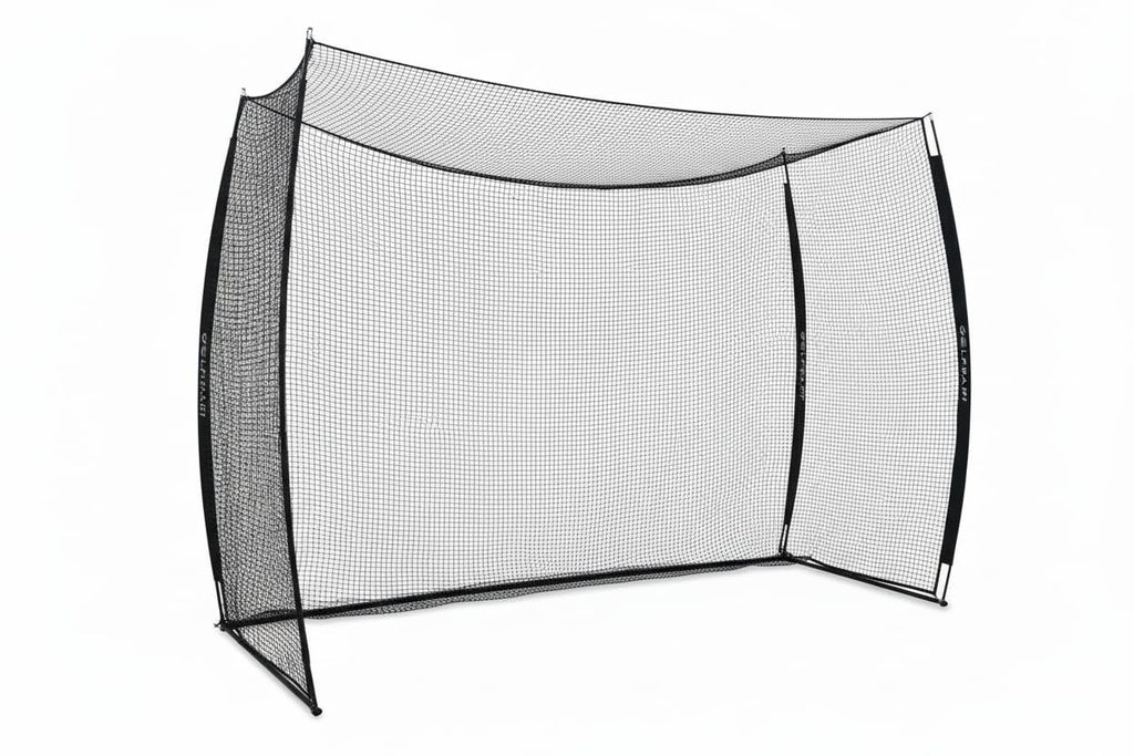 GOLF PAPi Mobile Golf Simulator Net – 10ft Compact Practice Net with Steel Frame & Impact Screen – Indoor & Outdoor Golf Training for Backyard, Garage & Home Sim Setup (Without Simulator Screen)